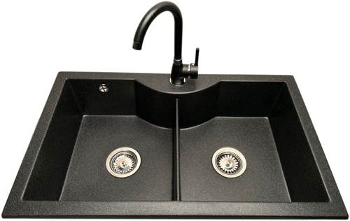 Zlewozmywak 2 komorowy PENTA grafit + bateria NOON na Arena.pl