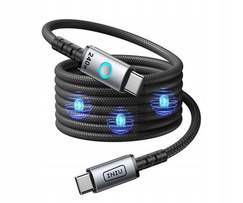 Kabel INIU USB typ C - USB typ C 1,2 m czarny na Arena.pl