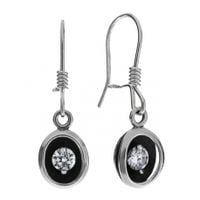 SREBRNE KOLCZYKI OWALNE Z CYRKONIAMI SREBRO PRÓBY 925