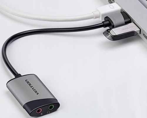 2 x Vention Zewnętrzna Karta Dźwiękowa Adapter USB-A Mikrofon Słuchawki 0,1 na Arena.pl