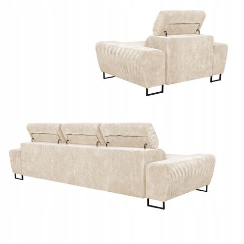 Zestaw mebli wypoczynkowych salonu Savio Sofa 3os fotele beż Family Meble na Arena.pl