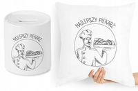 Dla Piekarza Zestaw Poduszka + Skarbonka Prezent Z Nadrukiem Ze Zdjęciem