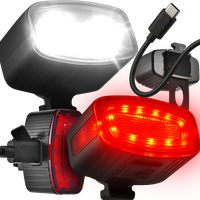 LAMPKA LAMPKI ROWEROWE OŚWIETLENIE LED PRZÓD + TYŁ AKUMULATOROWE NA USB