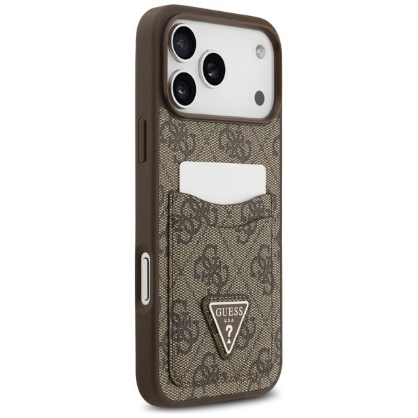 Etui Guess 4G Double Card Triangle do iPhone 17 Pro Max brązowy zdjęcie 4