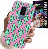 ETUI DO SAMSUNG GALAXY S9 PLUS - KAKTUSY, KAKTUS NA RÓŻOWYM TLE + FOLIA