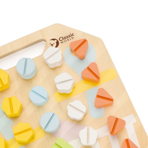 CLASSIC WORLD Wooden Manipulative Board Logic Puzzle zdjęcie 7