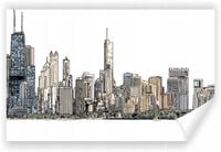 Fototapeta PREMIUM STRUKTURA ZMYWALANA panorama Chicago TAPETA NA WYMIAR