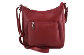 Modna włoska listonoszka skórzana - Czerwony