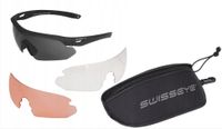 Okulary balistyczne SwissEye Nighthawk czarne wymienne szybki, etui strzele