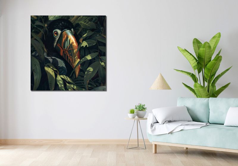 Obraz 100x100cm Skryty Tukan zdjęcie 2