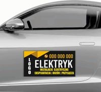 MAGNES na samochód MATA MAGNETYCZNA REKLAMOWA 30x60 ELEKTRYK PRZYŁĄCZA