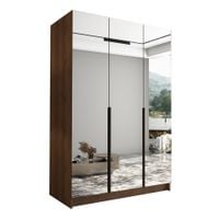 Szafa CALIA III 150 cm z lustrem-pojemna garderoba-ORZECH WARMIA+CZARNY