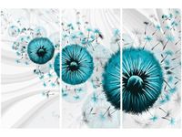 60 90CM OBRAZ 3 ELEM TURKUSOWE DMUCHAWCE 4 DRUK PŁÓTNO RAMA