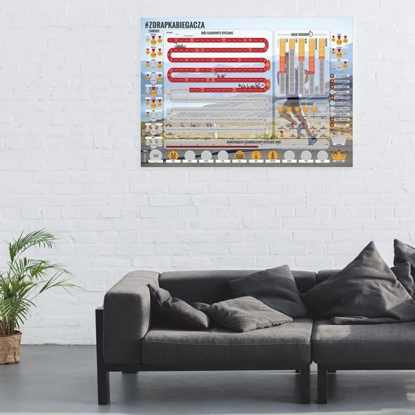 Zdrapka Biegacza prezent PLAKAT mapa maraton zdjęcie 15