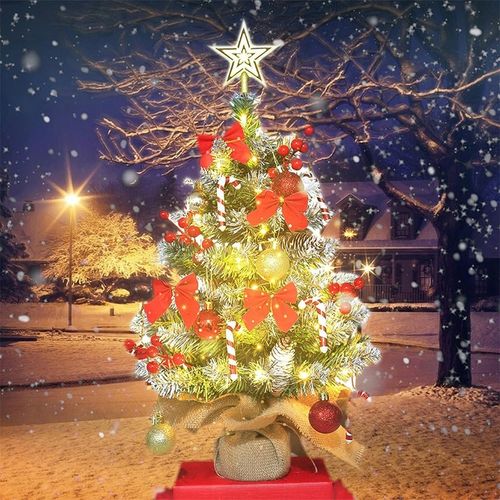 MAŁA SZTUCZNA CHOINKA 60 CM DO DEKORACJI STOŁU Z OŚWIETLENIEM LED na Arena.pl