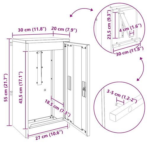 skrzynka na listy Antracyt 30 x 23 x 55 cm Stal na Arena.pl