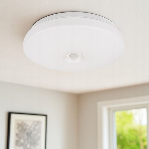 PLAFON LED LAMPA SUFITOWA PANEL 2xE27 czujnik ruchu PIR SUFITOWY na Arena.pl