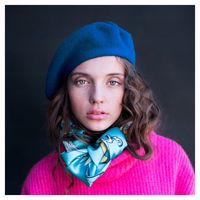 Beret Francuski Damski z Antenką Wełniany CZEKOLADOWY Klasyczny Stylowy