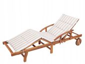 Poduszka na leżak ogrodowy lub plażowy 185x56x4 cm ECRU Z PASAMI