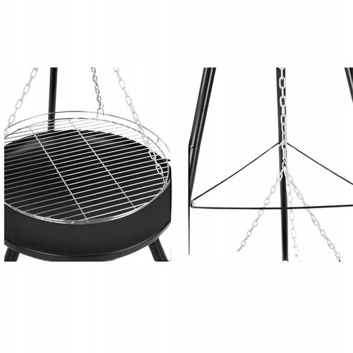 GRILL TRÓJNÓG NA OGNISKO OGRODOWY Z RUSZTEM DO PALENISK 60 CM WYSOKOŚĆ na Arena.pl