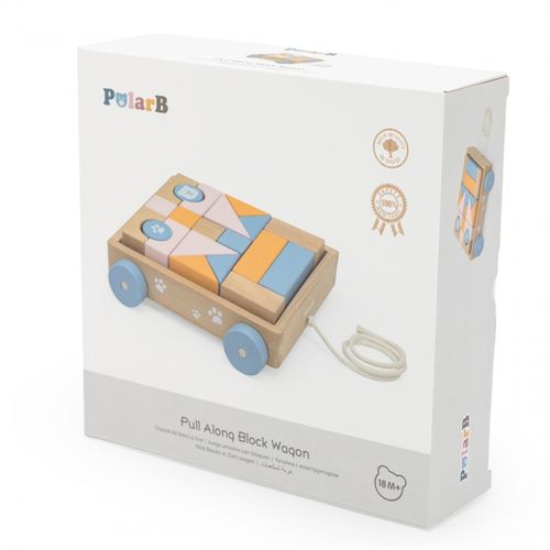 VIGA PolarB Drewniany Wózek do Ciągnięcia + Klocki 21 el. na Arena.pl