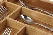 Wkład do Szuflady na Sztućce Organizer Bambusowy Rozsuwany 50 cm Kuchennej