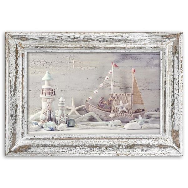 Emaga Obraz na płótnie, Pamiątki znad morza shabby chic - 60x40 zdjęcie 3