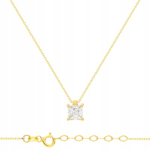 Złoty łańcuszek z pojedynczą białą cyrkonią - pr. 585 na Arena.pl