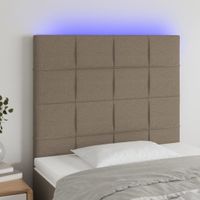 Zagłówek do łóżka z LED, taupe, 80x5x118/128 cm, tkanina