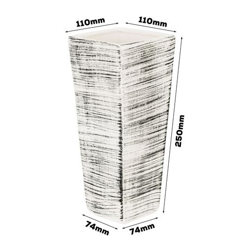 Wazon Ceramiczny Trapez  Biały czarny flakon na Arena.pl