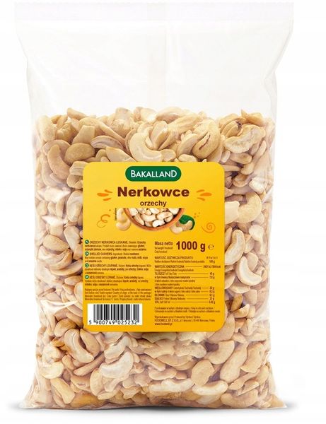 Orzechy nerkowca połówki Bakalland 1kg nerkowce świeże WYSOKA JAKOŚĆ zdjęcie 1