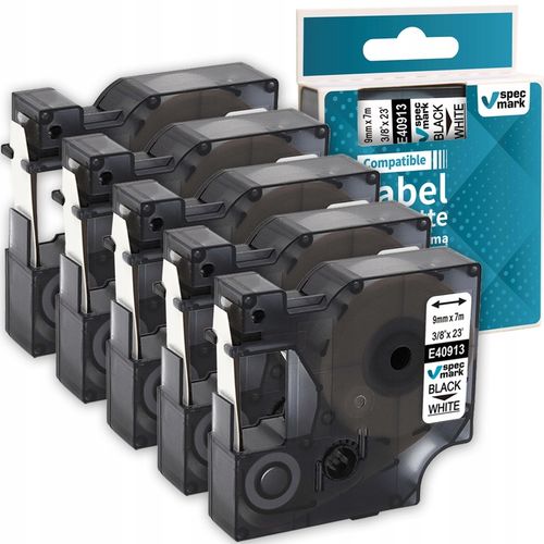 Taśma do DYMO D1 40913 9mm S0720680 ZESTAW 5 szt KOMPATYBILNA LABELMANAGER na Arena.pl