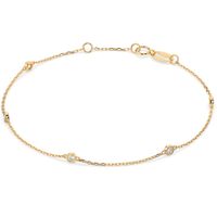 bransoletka z żółtego złota 585 z diamentem (brylantem) 0,14 ct g/si
