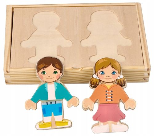 Drewniane klocki magnetyczne dla dzieci Ubieranka Adamtoys sklep zabawki na Arena.pl