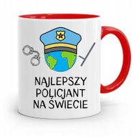 Kubek Czerwony Najlepszego Policjanta Na Świecie Z Nadrukiem Ze Zdjęciem
