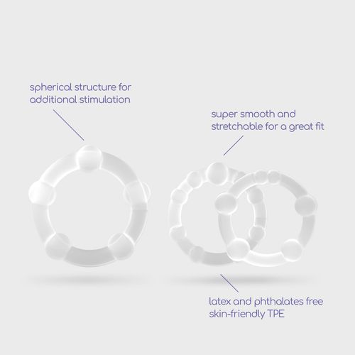 Triple Bead Cockring Set Clear Crushious na Arena.pl