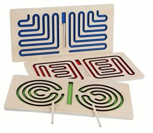 Trening Prawej i Lewej Półkuli Mózgu 3 tablice drewniane do treningu motory na Arena.pl