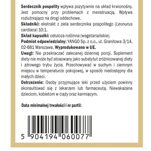 Yango SERDECZNIK POSPOLITY 90 kapsułek na Arena.pl