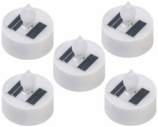5x Lampa Solarna LED Świeca Tealight Płomień Mała zdjęcie 7
