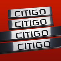 Listwa progowa SKODA CITIGO Stal nierdzewna 304 połysk z czarnymi literami