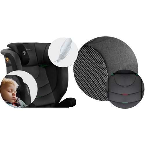 Fotelik samochodowy Nukido Louis Soft czarno-szary 15-36 kg ISOFIX na Arena.pl