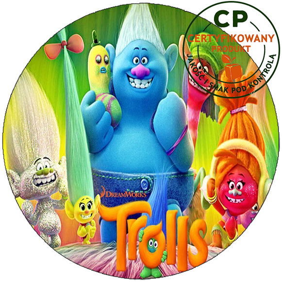 Opłatek na tort Trolls Trolle zdjęcie 1