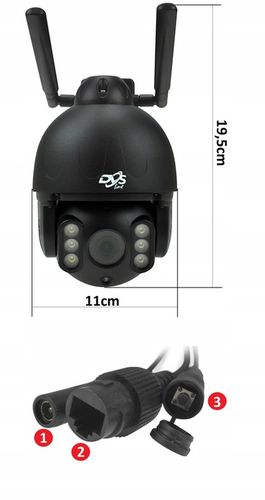 ZEWNĘTRZNA KAMERA NA KARTĘ SIM GSM LTE OBROTOWA 5MPX DUALNE DOŚWIETLENIE na Arena.pl