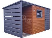 Schowek domek ogrodowy 2,5x2m + wiata 0,5m drzwi okno dach TKD366
