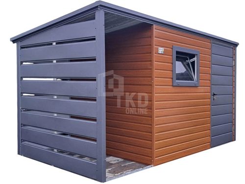 Schowek domek ogrodowy 2,5x2m + wiata 0,5m drzwi okno dach TKD366 na Arena.pl