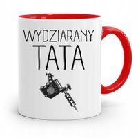 Kubek Czerwony Dla Taty Ojca Wydziarany Tata Z Nadrukiem Ze Zdjęciem