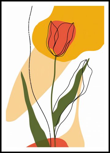 Plakat 68x98cm Przerysowany Tulipan na Arena.pl