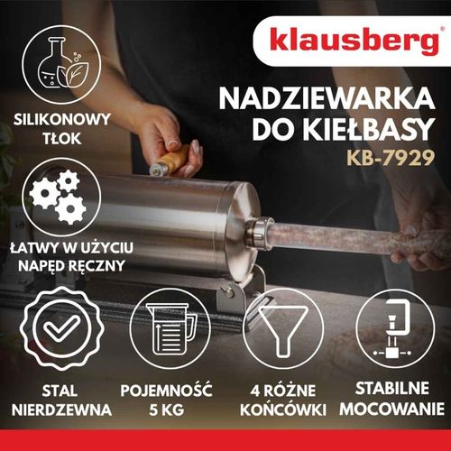 ręczna nadziewarka do kiełbasy 5kg klausberg kb-7929 na Arena.pl