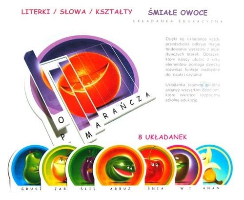ŚMIAŁE OWOCE UKŁADANKA EDUKACYJNA na Arena.pl