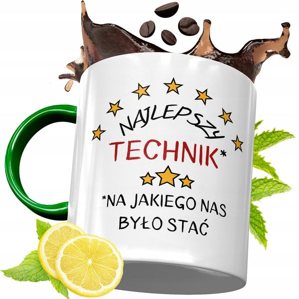 Kubek Zielony Dla Technika Na Urodziny Prezent Z Nadrukiem Ze Zdjęciem zdjęcie 1